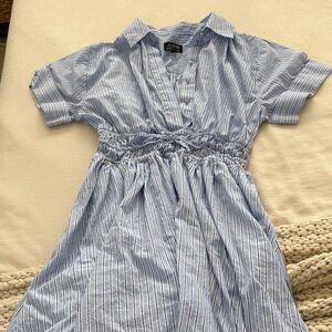 J. Crew Blue and White Cerise Striped cotton women’s dress